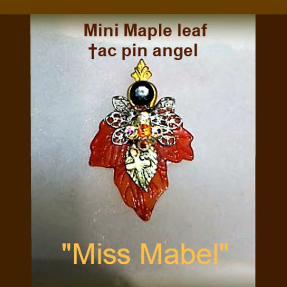 Miss Mabel  Maple Leaf  Angel Pin - Picture 1 of 7